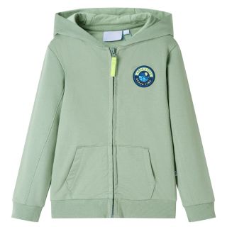 Laste dressipluus, luku ja kapuutsiga, hele khaki, 128