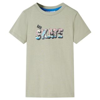 Laste T-särk, hele khaki, 104