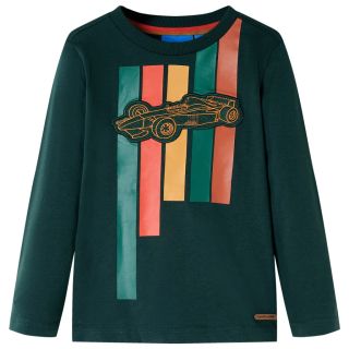 Pikkade varrukatega lastesärk, tumeroheline, 128