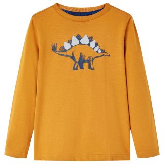 Pikkade varrukatega lastesärk, tume ooker, 104
