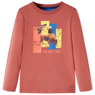 Pikkade varrukatega lastesärk, henna, 128