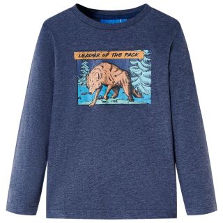 Pikkade varrukatega lastesärk, tumesinised toonid, 92