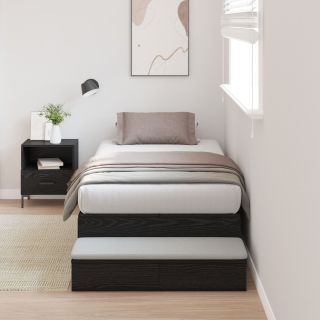 Hoiuvoodi Raam Must Tamme 90x190 cm