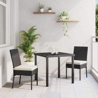 3-osaline ai söögikomplekt Must Polürotang