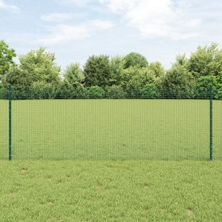 Keevitatud Traat Aed koos 11 U Postiga Roheline 0.8x25 m Teras