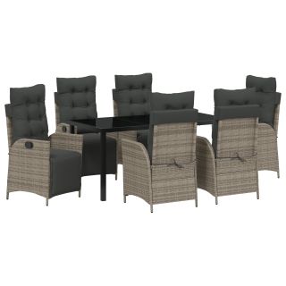 7-osaline Aiamööbli Komplekts Hall Polü Rattan