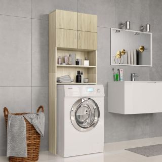 Тумба под стиральную машину, дуб Сонома, 64 x 25,5 x 190 см, искусственное дерево