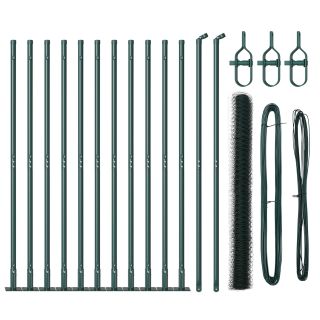 Kuusnurk Aed Roheline 1,6x25 m Teras,Aedepostid Alusplaatidega 13 tk Ø32mm 88,5cm Galvaniseeritud Teras