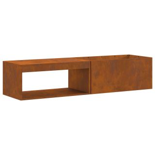 Põhjakamin logide hoidmisega 160x45x35 cm Ilmastikukindel teras