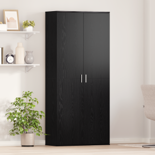 kõrge kapp must tamm 80x35x180 cm tehispuit