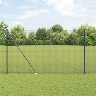 Keevitatud traadi aed 7 teravpostiga Hall 1.6 x 10 m Teras