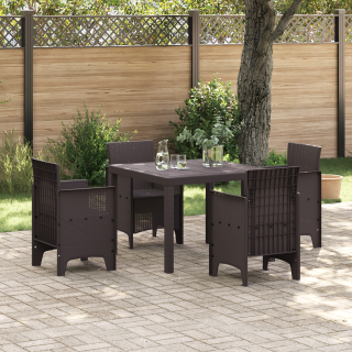 5-osaline Aia Söögikomplekt Pruun Poly Rattan