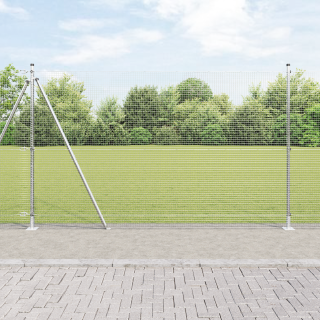 Keeratud Traadi Aed koos 13 Flanged Postiga 1.5x50 m Tsingitud Teras