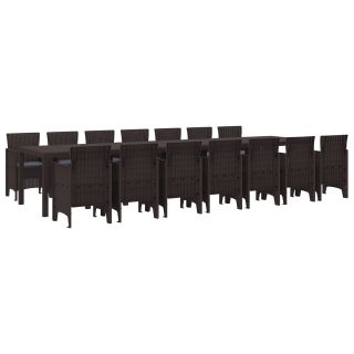 15-osaline Aia Söögikomplekt Padjadega Pruun Polürotang,Aia Laud Pruun 250x100x73 cm Polürotang,Aia Laud Pruun 150x100x73 cm Polürotang,Aia Toolid Padjadega 2 tk Pruun Polürotang,Aia Toolid Padjadega 4 tk Pruun Polürotang