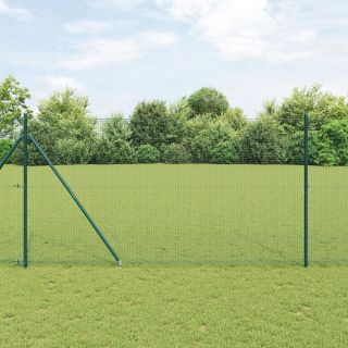 Keeratud traadi aed 13 tõkeposti roheline 1.4x25 m teras