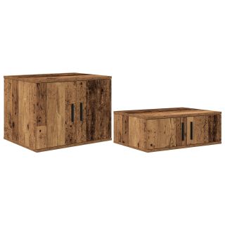 Ladustamiskapid Vana Puit 127x41x40 cm Töödeldud Puit