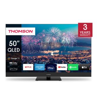 TV Set|THOMSON|50|4K/Smart|QLED|3840x2160|Wireless LAN|Bluetooth|Google TV|Black|50QG6C14