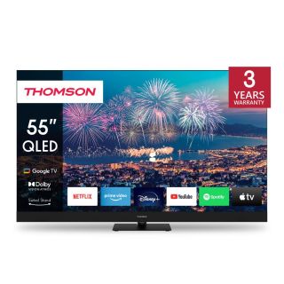 TV Set|THOMSON|55|4K/Smart|QLED|3840x2160|Wireless LAN|Bluetooth|Google TV|Black|55QG6C14