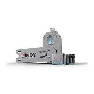 USB PORT BLOCKER 4PACK/BLUE 40452 LINDY