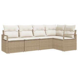 5-osaline aiase sofa komplekt padjadega Beež Polürotang,2-kohaline aiase sofa padjadega Beež Polürotang