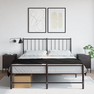 тумбочки прикроватные 2 шт., черные, 36 x 39 x 50,5 см сталь