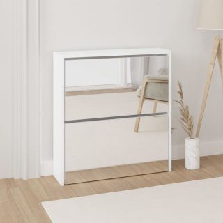 2 sahtliga kingakapp peegliga, kõrgläikega valge 63x17x67 cm