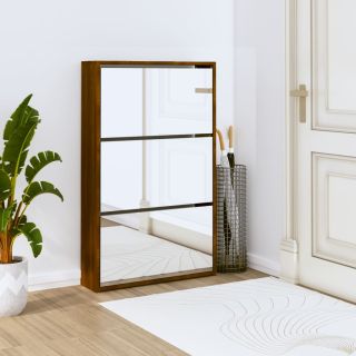 3 sahtliga kingakapp peegliga, pruun tamm, 63x17x102,5 cm