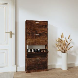 jalatsikapp, suitsutatud tamm, 59 x 17 x 150 cm, tehispuit