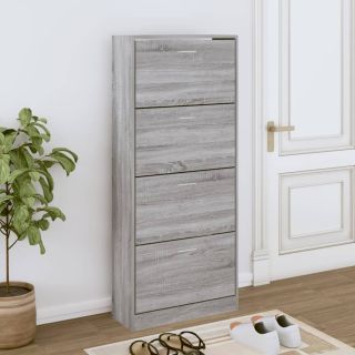 Тумба для обуви, серый дуб Сонома, 63 x 24 x 147 см, искусственное дерево