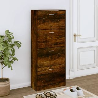 Тумба для обуви, копченый дуб, 63 x 24 x 147 см, искусственное дерево