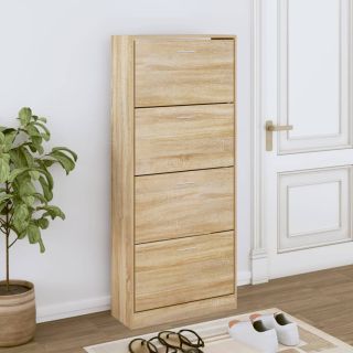 Тумба для обуви, дуб Сонома, 63 x 24 x 147 см, искусственное дерево
