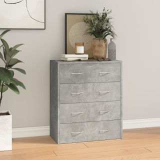 4 sahtliga kummut, 60 x 30,5 x 71 cm, betoonhall