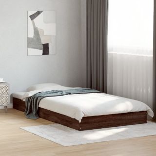 peatsiga voodiraam, ilma madratsita, pruun tamm 100x200cm