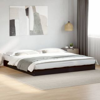 voodiraam ilma madratsita, must 180x200 cm, tehispuit