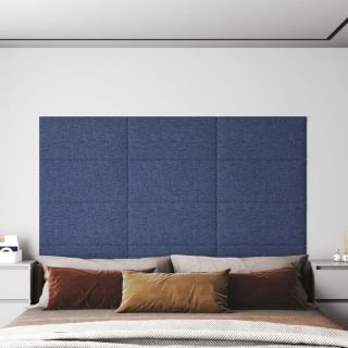 seinapaneelid 12 tk, sinine, 60 x 30 cm, kangas, 2,16 m²