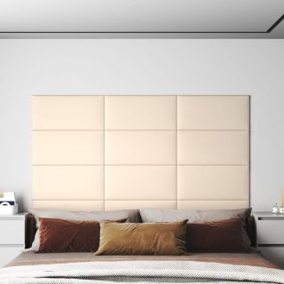 seinapaneelid 12 tk, kreemjas, 60 x 30 cm, samet, 2,16 m²