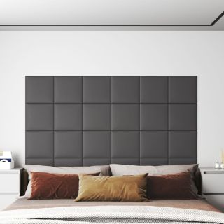 seinapaneelid 12 tk, hall, 30 x 30 cm, kunstnahk, 1,08 m²