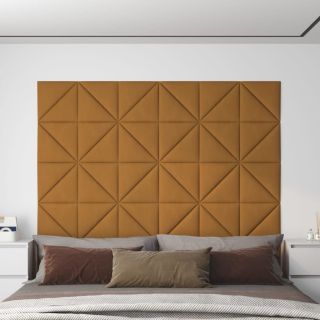 seinapaneelid 12 tk, pruun, 30 x 30 cm, samet, 0,54 m²