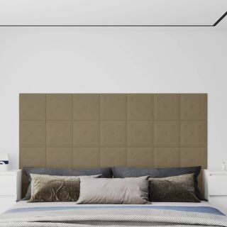 seinapaneelid 12 tk, cappuccino, 30 x 30 cm, kunstnahk, 1,08 m²