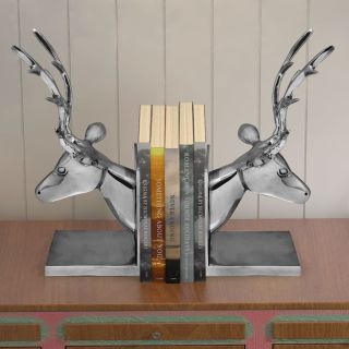 bookends deer 2 tk alumiinium hõbe
