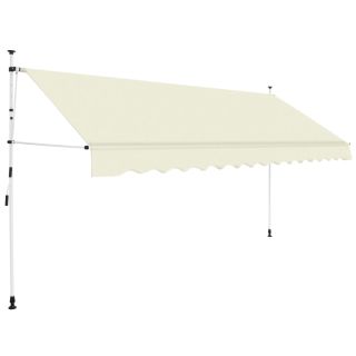käsitsi sissetõmmatav varikatus, 400 cm, kreemjasvalge