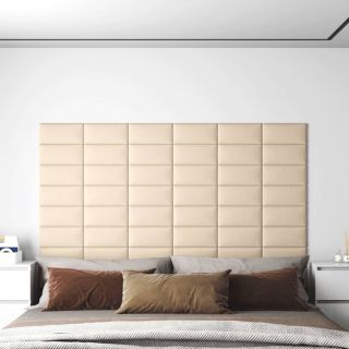 seinapaneelid 12 tk, kreemjas, 30 x 15 cm, kangas, 0,54 m²