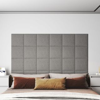 seinapaneelid 12 tk, hall, 30 x 30 cm, kangas, 1,08 m²