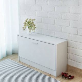 скамейка для обуви белая 80 x 24 x 45 см