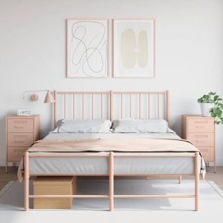 тумбочки прикроватные 2 шт., розовые, 36 x 39 x 68 см, сталь