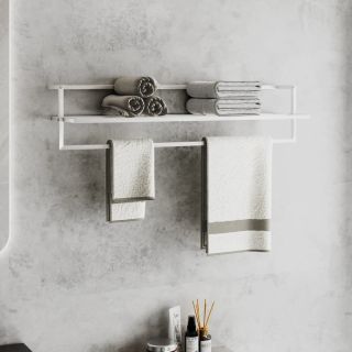 вешалка для полотенец, белая, 95 x 25 x 22 см, железная