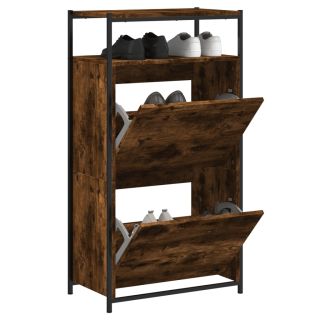 Тумба для обуви, копченый дуб, 60 x 34 x 112 см, искусственное дерево