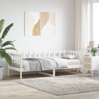 päevavoodi ilma madratsita, valge, 90 x 200 cm, männipuit