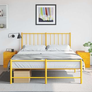 тумбочки прикроватные 2 шт., желтые, 34,5 x 39 x 44 см, сталь