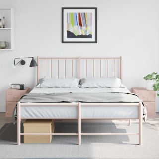 тумбочки прикроватные 2 шт., розовые, 34,5 x 39 x 44 см, сталь